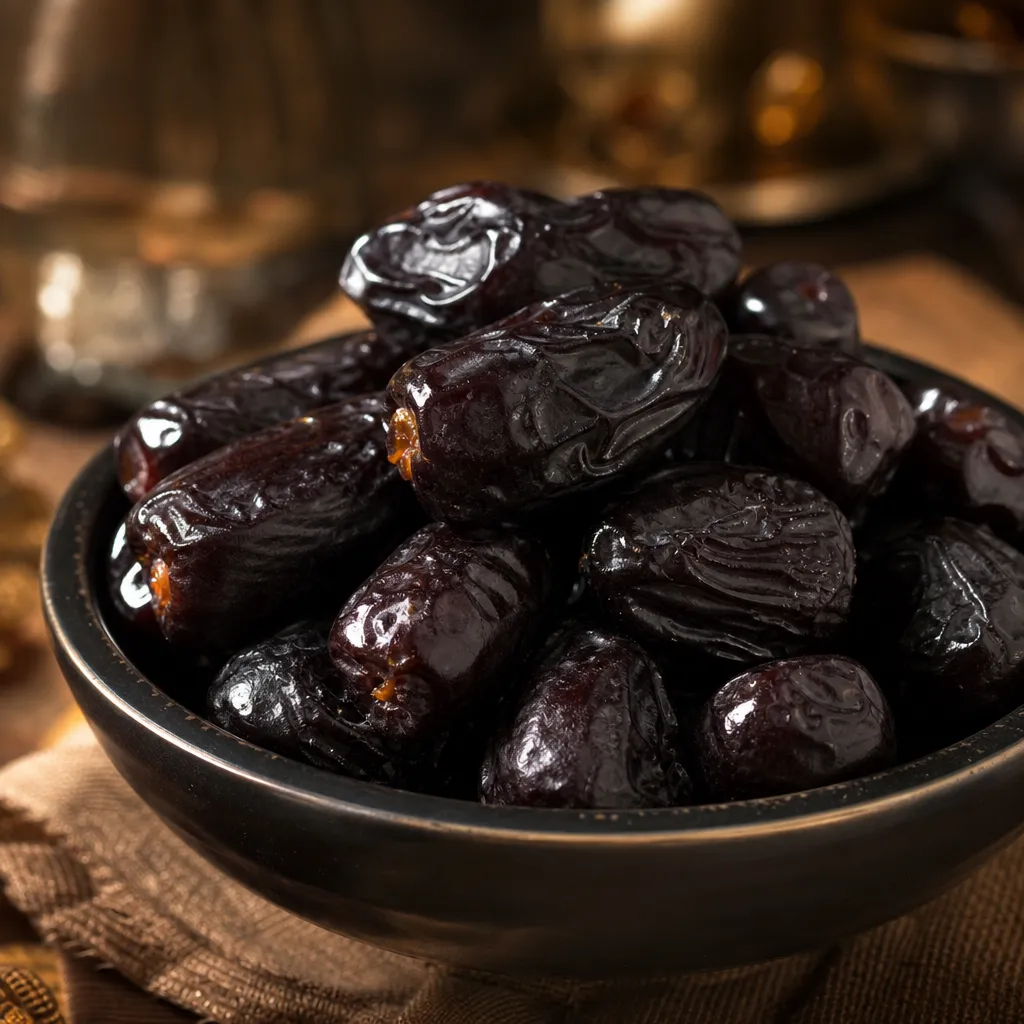 Close up kurma Mazafati basah lembut legit asal Iran dari Kurma Barari